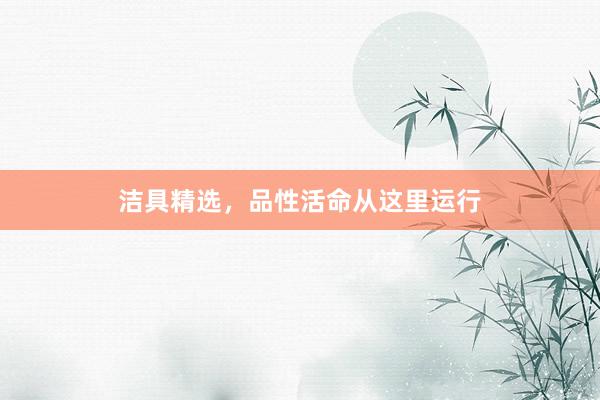 洁具精选，品性活命从这里运行